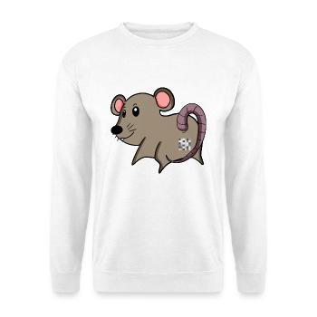 Maus Arsch - Maus Hintern - Unisex Pullover - Weiß - Vorne - Alina (178cm) & Michal (187cm)