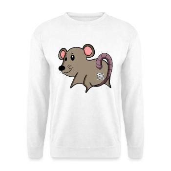 Maus Arsch - Maus Hintern - Unisex Pullover - Weiß - Vorne - Alina (178cm) & Michal (187cm)