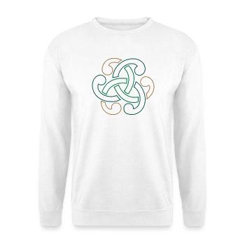 Keltischer Knoten - Unisex Pullover - Weiß - Vorne - Alina (178cm) & Michal (187cm)