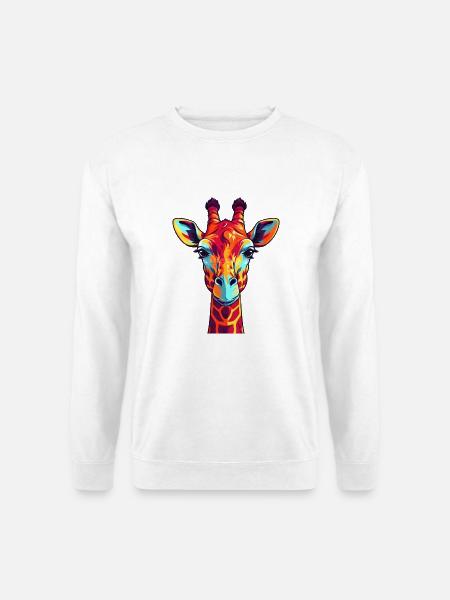 Giraffe buntes Aquarell Cartoon Kawaii Tier - Unisex Pullover - Weiß