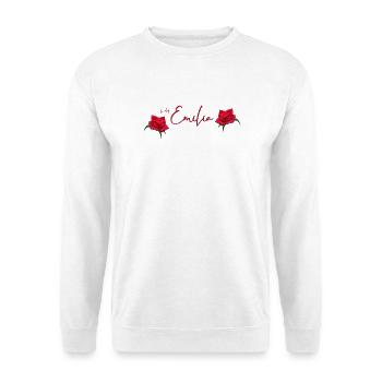 Emilia Geburtstag Emilia - Unisex Pullover - Weiß - Vorne - Alina (178cm) & Michal (187cm)