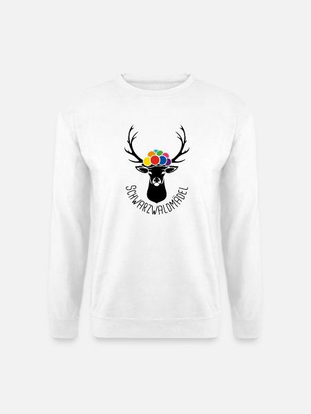 Hirsch Schwarzwaldmädel schwarz - Unisex Pullover - Weiß