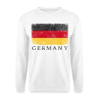 Deutschland Deutsche Flagge Deutschlandflagge - Unisex Pullover - Weiß - Vorne - Alina (178cm) & Michal (187cm)