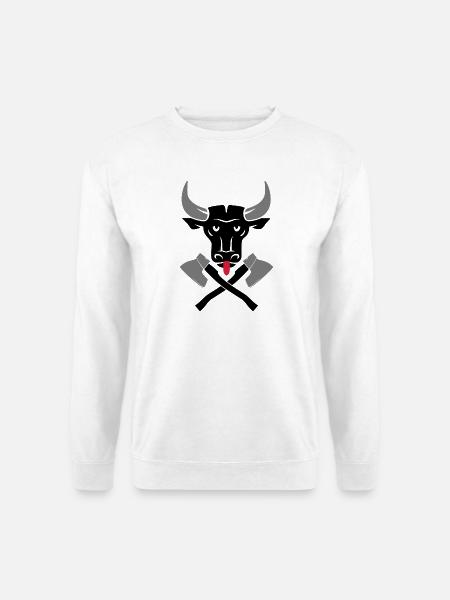 Stierkopf Bullenkopf Logo - Unisex Pullover - Weiß