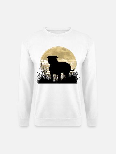 American Bully XL blue line künstlerisches Design - Unisex Pullover - Weiß