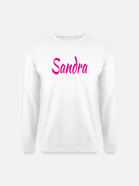 Sandra Script Pink auf Schwarz - Unisex Pullover - Weiß