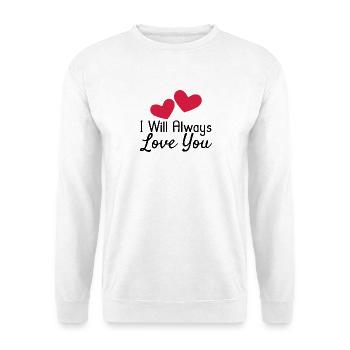 Love you - Unisex Pullover - Weiß - Vorne - Alina (178cm) & Michal (187cm)
