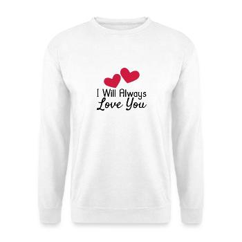 Love you - Unisex Pullover - Weiß - Vorne - Alina (178cm) & Michal (187cm)