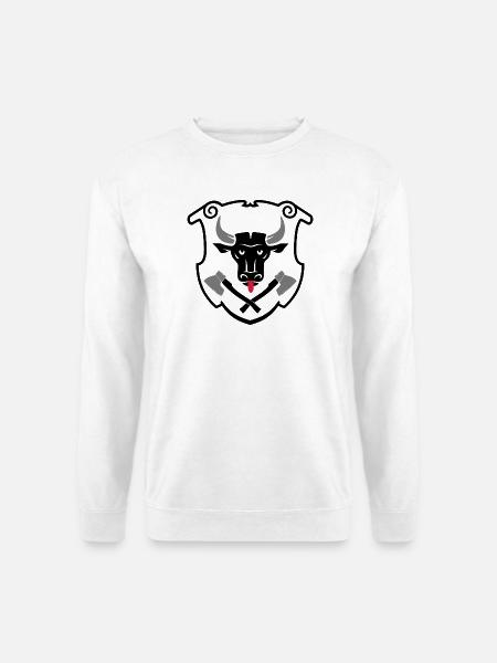Stierkopf Bullenkopf Logo Wappenform - Unisex Pullover - Weiß