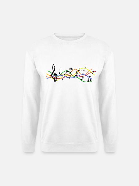 Musikalische Noten Noten Muster. Musik - Unisex Pullover - Weiß