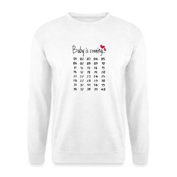 Lustiges Schwangerschaft Schwanger Geschenk Eltern - Unisex Pullover - Weiß - Vorne - Alina (178cm) & Michal (187cm)