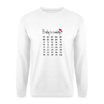 Lustiges Schwangerschaft Schwanger Geschenk Eltern - Unisex Pullover - Weiß - Vorne - Alina (178cm) & Michal (187cm)