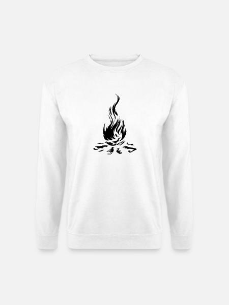 Lagerfeuer Flammen Camping Outdoor - Unisex Pullover - Weiß