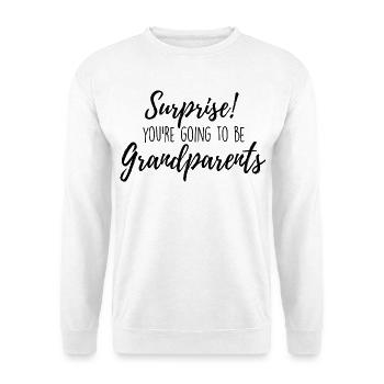 You're going to be grandparents - Unisex Pullover - Weiß - Vorne - Alina (178cm) & Michal (187cm)