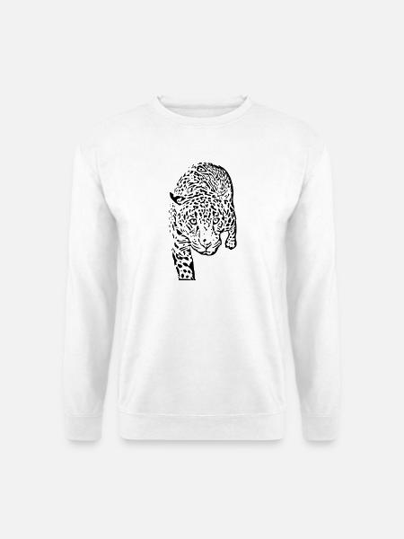 leopard schwarz schwarzer Leopard - Unisex Pullover - Weiß
