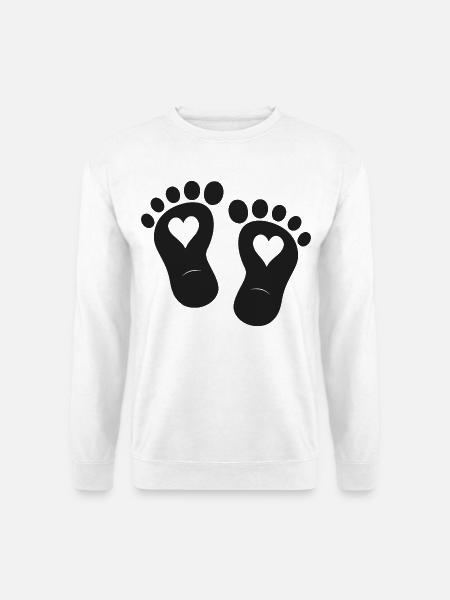 Kinderfüße Baby Geburt - Unisex Pullover - Weiß