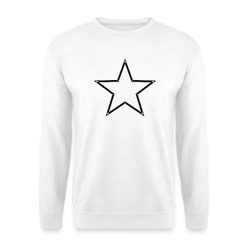 stern umriss - Unisex Pullover - Weiß - Vorne - Alina (178cm) & Michal (187cm)