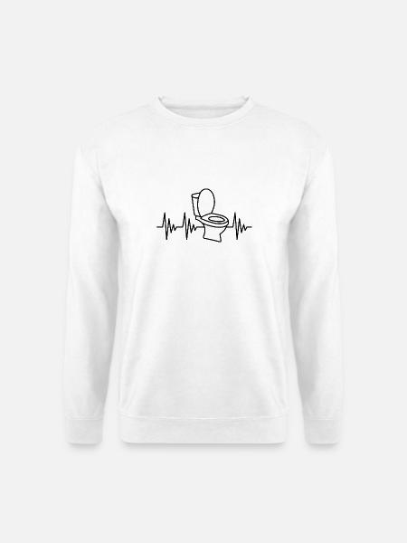 Klo Herzschlag WC Toilette - Unisex Pullover - Weiß