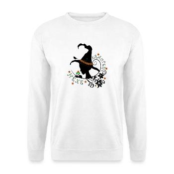 Kräuterhexe Hexe Natur Kräuter Wildpflanzen Bio - Unisex Pullover - Weiß - Vorne - Alina (178cm) & Michal (187cm)