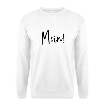 Moin Hamburg Plattdeutsch - Unisex Pullover - Weiß - Vorne - Alina (178cm) & Michal (187cm)