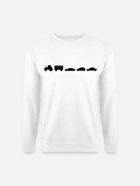 Traktor Anhänger Autos Landwirt Bauer - Unisex Pullover - Weiß