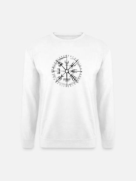 Vegvisir Wikinger Kompass mit Runenkreis - Unisex Pullover - Weiß