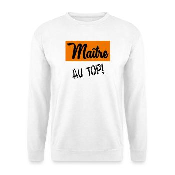 MEISTER. GELIEBTE. VIELEN DANK. - Unisex Pullover - Weiß - Vorne - Alina (178cm) & Michal (187cm)