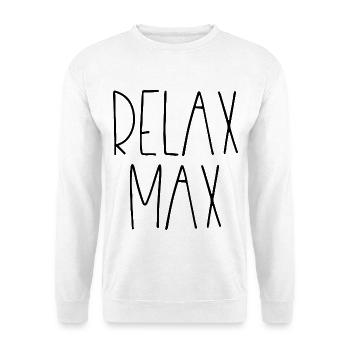 Entspannen Sie sich Max - Unisex Pullover - Weiß - Vorne - Alina (178cm) & Michal (187cm)