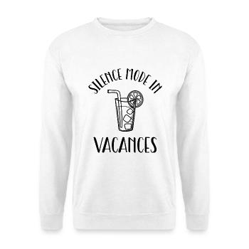 Stillemodus in Vakanz. - Unisex Pullover - Weiß - Vorne - Alina (178cm) & Michal (187cm)