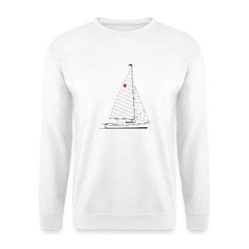 Hansa Jolle Riss - Unisex Pullover - Weiß - Vorne - Alina (178cm) & Michal (187cm)