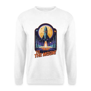 Zum Mond - Unisex Pullover - Weiß - Vorne - Alina (178cm) & Michal (187cm)