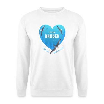bester Bruder - Unisex Pullover - Weiß - Vorne - Alina (178cm) & Michal (187cm)