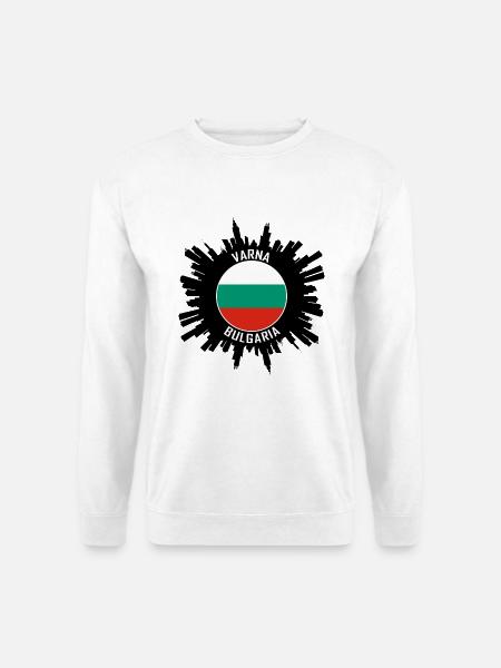 Varna Skyline Bulgarien Flagge Reise Souvenir - Unisex Pullover - Weiß