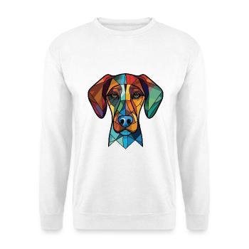Cao De Castro Laboreiro Hunderasse Aquarellglas - Unisex Pullover - Weiß - Vorne - Alina (178cm) & Michal (187cm)