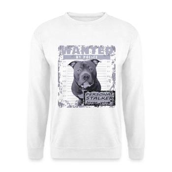 American Bully blue line künstlerisches Design - Unisex Pullover - Weiß - Vorne - Alina (178cm) & Michal (187cm)