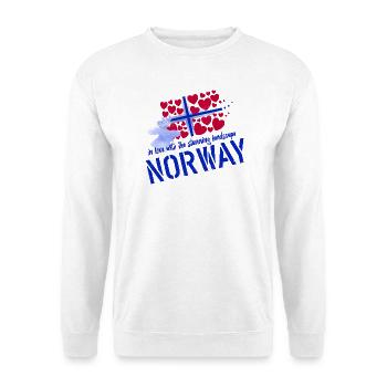 Norwegen Elche norge Norway - Unisex Pullover - Weiß - Vorne - Alina (178cm) & Michal (187cm)