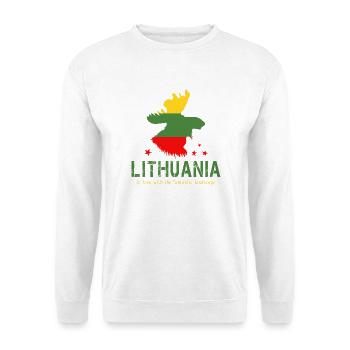 Litauen litauisch Vilnius - Unisex Pullover - Weiß - Vorne - Alina (178cm) & Michal (187cm)