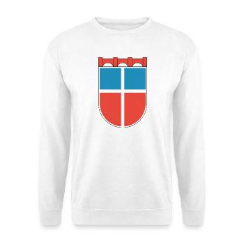 Wappen Saarland 1948 - Unisex Pullover - Weiß - Vorne - Alina (178cm) & Michal (187cm)