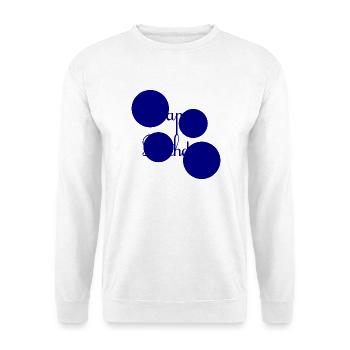 GEBURTSTAG. ALLES GUTE ZUM GEBURTSTAG. ALLES GUTE ZUM GEBURTSTAG. - Unisex Pullover - Weiß - Vorne - Alina (178cm) & Michal (187cm)