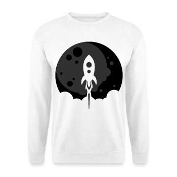 Rocket to the Moon - Schwarz - Unisex Pullover - Weiß - Vorne - Alina (178cm) & Michal (187cm)