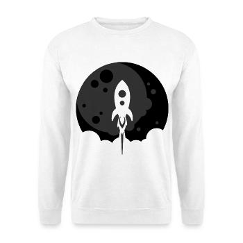 Rocket to the Moon - Schwarz - Unisex Pullover - Weiß - Vorne - Alina (178cm) & Michal (187cm)