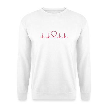 Ligne ECG du battement cardiaque Vecteur d’ondes d’impulsion médicale - Sweat-shirt Unisexe - blanc - Devant