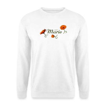 Marie Geburtstag Marie Namenstag Marie - Unisex Pullover - Weiß - Vorne - Alina (178cm) & Michal (187cm)