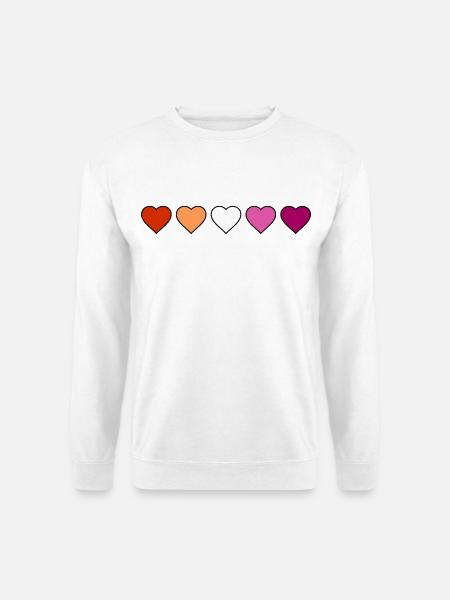 Lesbian Lesbian Lesbian Hearts - Unisex Sweatshirt - white