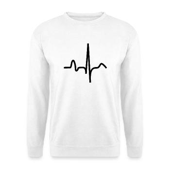 EKG - Unisex Pullover - Weiß - Vorne - Alina (178cm) & Michal (187cm)