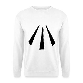 Keltisches Symbol Awen - Unisex Pullover - Weiß - Vorne - Alina (178cm) & Michal (187cm)