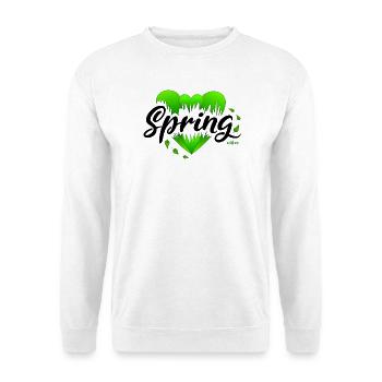 Frühling Frühlingsanfang Herzen - Unisex Pullover - Weiß - Vorne - Alina (178cm) & Michal (187cm)