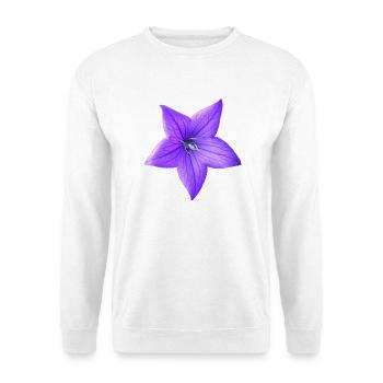 lila Blume - Unisex Pullover - Weiß - Vorne - Alina (178cm) & Michal (187cm)