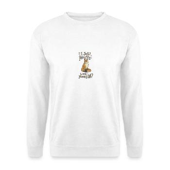 Fuchs Tier Wald - Unisex Pullover - Weiß - Vorne - Alina (178cm) & Michal (187cm)
