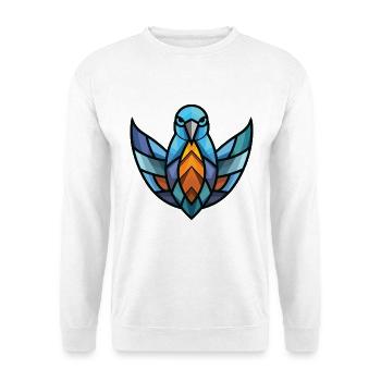 Taube Buntes Aquarell Tier Haustier Illustration - Unisex Pullover - Weiß - Vorne - Alina (178cm) & Michal (187cm)
